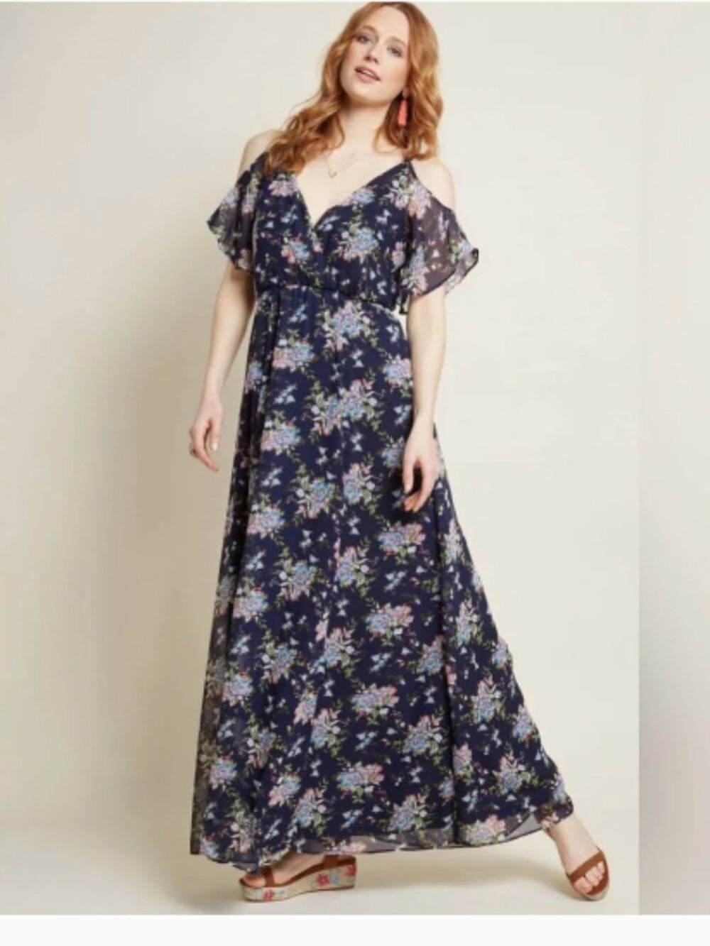 Liza Luxe Modcloth Floral Maxi Dress 2X - NWT